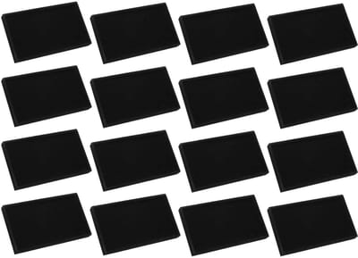Dailygoods - QUARKZMAN 16 stuks sieradenorganizer, dienblad, stapelbaar, hout, sieradendozen, fluweel, organizer, inzetstukken, houder voor oorbellen, halskettingen, ringen armband (21,5 x 13 x 2,5 cm, zwart)