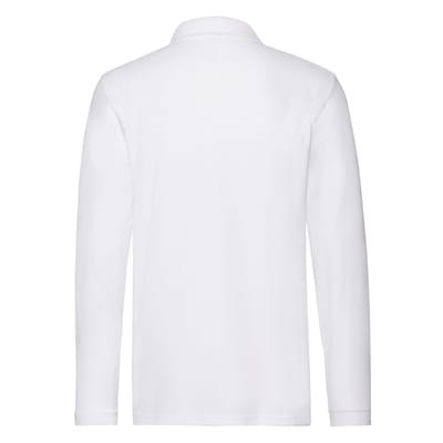 Fruit of the Loom Herenpolo Piqué Katoen met lange mouwen (Wit)