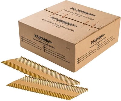 Fixman Gegalvaniseerde ringnagels - 34° papier gecollationeerd - Ø 3.1 x 75 mm - 2500 stuks