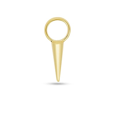 New Bling - 9NBG-O156 - 14K goud – Oorbelhanger - per stuk – Kegel
