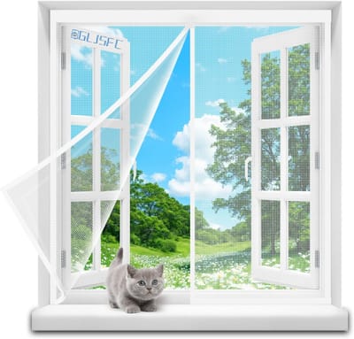 Insectenhor Raam Wit 60x90 cm - Vliegengordijn Plakrood Zonder Boren