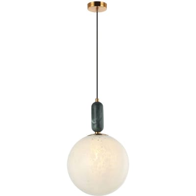 Viokef Hanglamp Polly met glazen kap en marmer Ø25cm