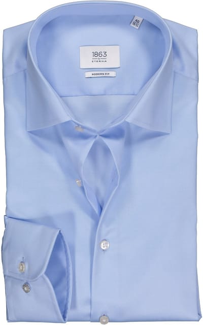 ETERNA 1863 modern fit premium overhemd - 2-ply twill heren overhemd - lichtblauw - Strijkvrij - Boordmaat: 45 (EU maat: XXL)