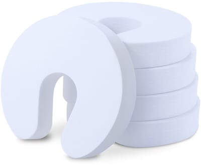 Deurstoppers, wit, zeer robuuste schuimrubber, klembescherming, kinderbeveiliging, babybescherming tegen beknellingen voor deuren, ramen, schuifladen, 5-delige set