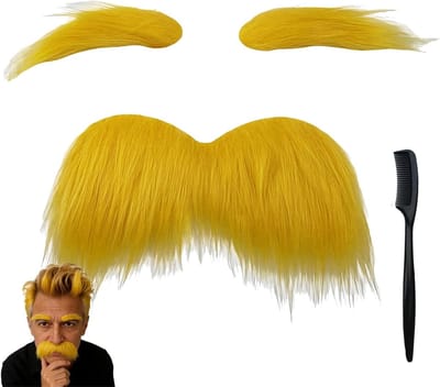 Mustache en Wenkbrauw Set - Nepbaard en Wenkbrauwen voor Mannen en Vrouwen, Perfect voor Feestjes, Kostuums en Thema Evenementen