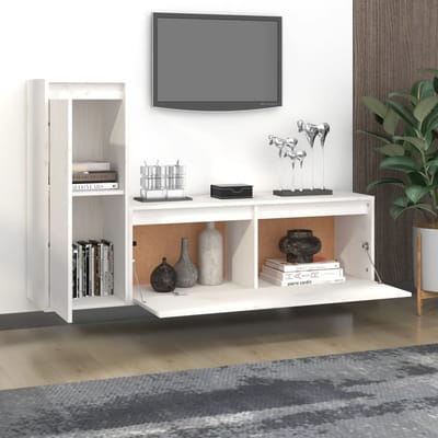 vidaXL - Tv-meubelen - 2 - st - massief - grenenhout - wit
