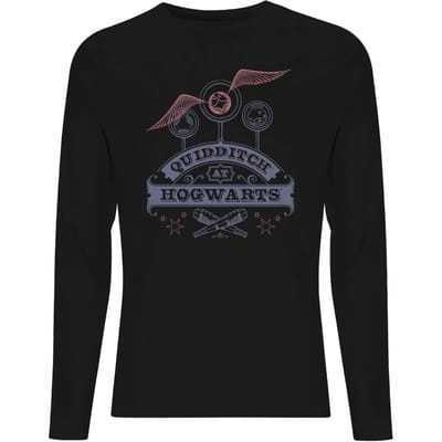 Harry Potter Quidditch At Hogwarts Men's Long Sleeve T-Shirt - Black - XL