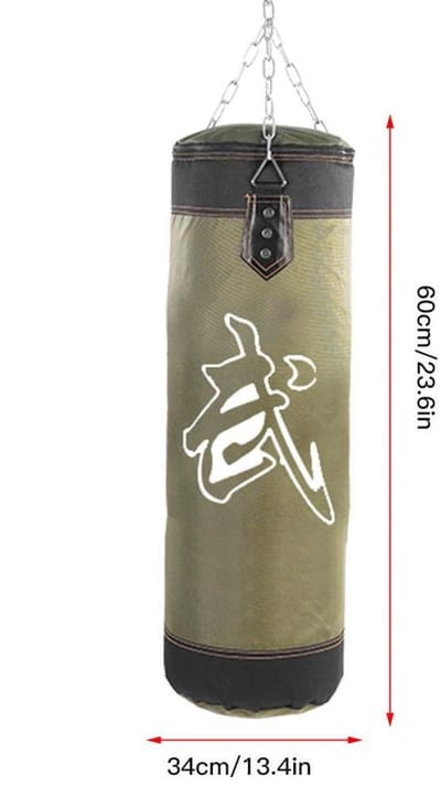 Unyqoos® Lege bokszak van 60 cm met stevige metalen ketting en ritssluiting