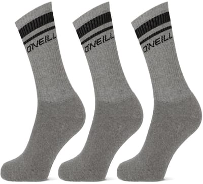 O'Neill Sportsokken Unisex Dames / Heren Gestreept 3-Pack Grijs - Maat 35-38