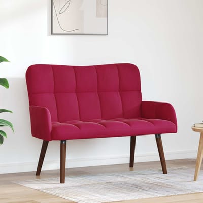 vidaXL - 2-Zits - Sofa - Wijnrood - 115 - x - 61 - x - 87 - cm - fluweel