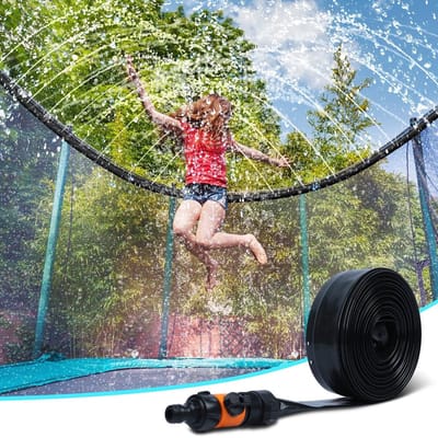 Outdoor trampoline sproeier - voor jongens en meisjes - trampoline accessoire sproeier - 12 meter - perfect voor waterspelen, spelletjes en zomerplezier in de tuin