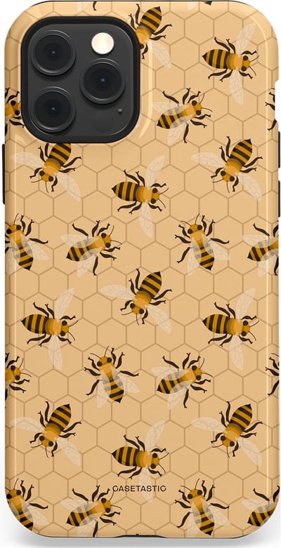 Casetastic Hoesje Geschikt voor Apple iPhone 12/12 Pro Magsafe - Stijlvolle Beschermende Duo-layer Case - Zomer Bijen Look