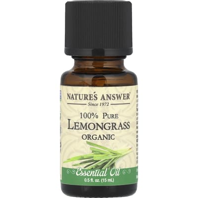Nature'S Answer, Organic Essential Oil, 100% Pure Lemongrass, 0.5 Fl Oz (15 Ml)