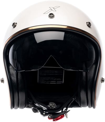 MOTOBLOUZ ELEMENT EVO Scooterhelm - Motorhelm - Jet Helm voor Vespa, Scooter, Motor Brommer & Snorfiets - Wit Glanzend - XS