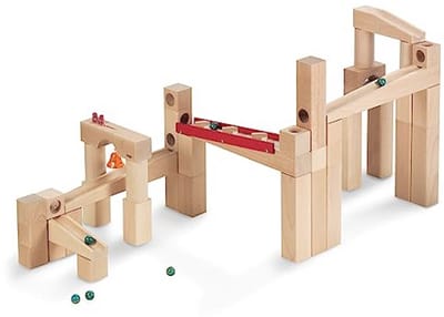 Grote Kogelbaan Bouwset – 42 Houten Delen voor Creatief Spelen en Experimenteren