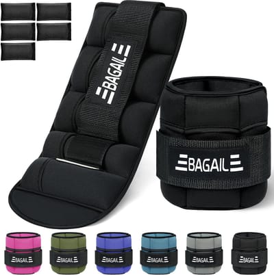 Thijox - Verstelbare Enkelgewichten 2 stuks - Draagbare Pols- en Enkelgewichten met Afneembare Zandzakken, 0,4-1,6 kg, 15-31 cm, Ideaal voor Krachttra