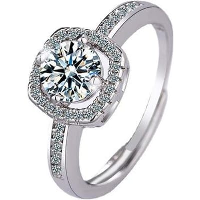 Solid 925 Sterling Zilver Moissanite Ring Voor Vrouwen Mannen Oorsprong Anillos De Trouwringen Fl Cut Diamond Sieraden Edelsteen Anel Box Resizable gray