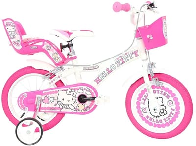 Dino Bikes Hello Kitty - Kinderfiets 16 Inch - van 4-6 Jaar - met Zijwieltjes - Meisjesfiets Roze
