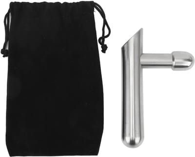 Dailygoods- Drukmassagestaaf Roestvrij Staal - T-Stang Massagegereedschap - Diep Weefsel - Triggerpunten - Inclusief Opbergtas - 11,9 cm
