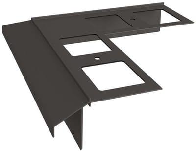 Renoplast® Aluminium Hoek 90° Voor Dakrandprofiel K100R Grafiet - Afwerking Van Terrassen En Balkons - Tegelvloeren Op Lijmmortel - Waterafvoersystemen Hoekprofiel - Corrosiebescherming