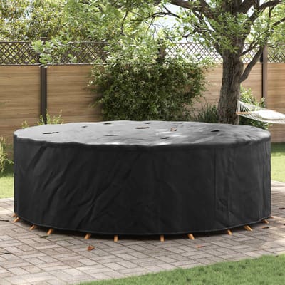 vidaXL - Meubelbescherming - 279 - x - 279 - x - 85 - cm - 210D - Oxford - stof - Rond - Zwart