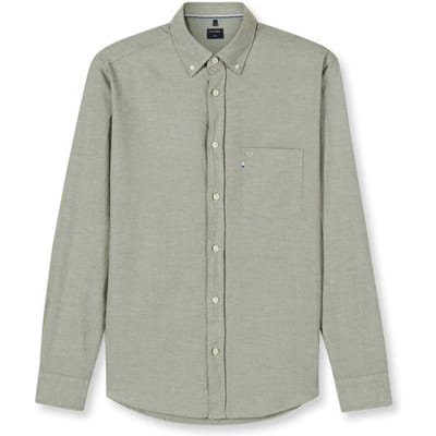OLYMP Casual Overhemd, regular fit, Button-down, Olijfgroen