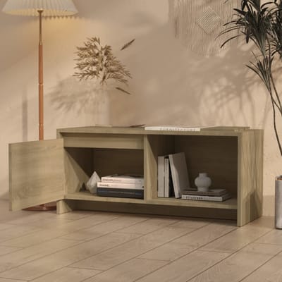 vidaXL - Tv-meubel - 90x35x40 - cm - bewerkt - hout - sonoma - eikenkleurig