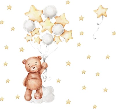 Muurstickers met Ballonnen en Sterren voor Kinderen - Decoratie voor Jongens en Meisjes in de Kinderkamer, Woonkamer en Gang