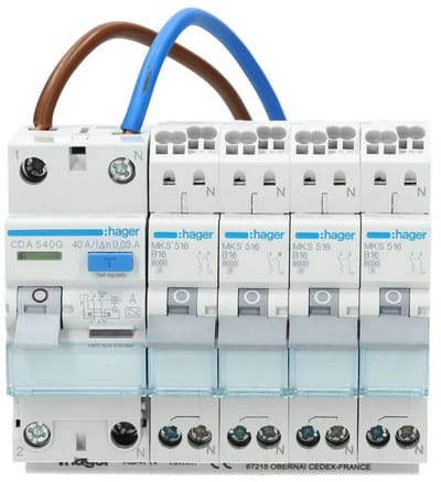 Hager Vision uitbreidingsset PV aardlekautomaat 16A 300mA 1P+N (VKS23SA)