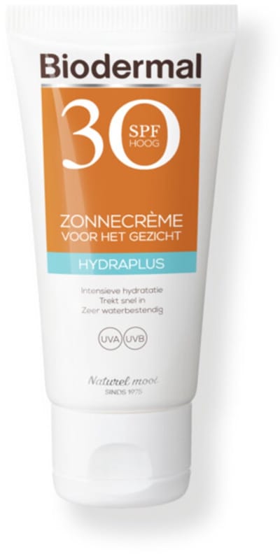Biodermal Zonnecrème Gezicht Hydraplus SPF30 - 3 x 50 ml - Voordeelverpakking