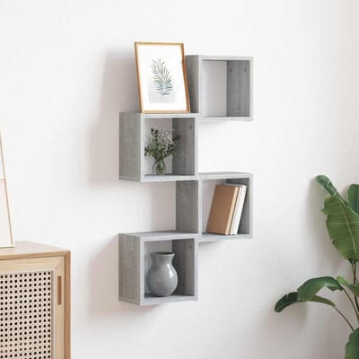vidaXL - Wandplanken - 4 - st - Grijs - Sonoma - 26 - x - 15 - x - 26 - cm - Bewerkt - hout