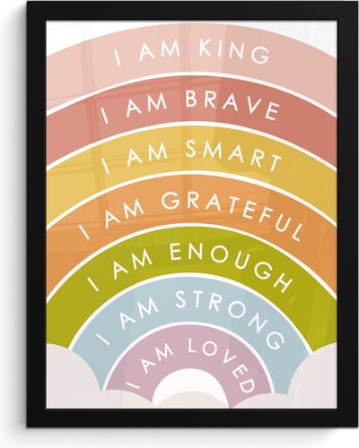 Poster in lijst - Fotolijst 30x40 cm - Posters - Regenboog - Kleuren - Quotes - Posterlijst zwart - Kamer decoratie - Wanddecoratie kinderkamer - Muurdecoratie babykamer