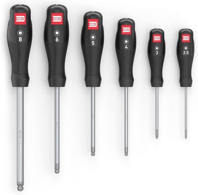 Schroevendraaier Set 6-delig met Kogelkop en HybridTouch, 2.5–8mm