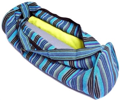 Yogamat tas katoen blauw gestreept - 67x24 - Katoen - Blauw
