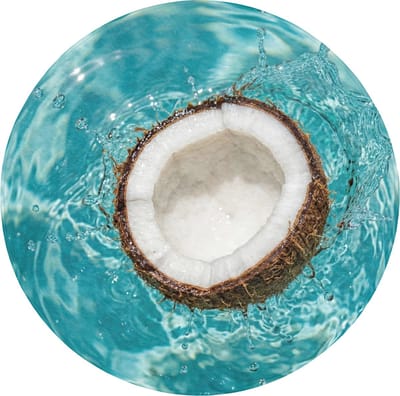 Badmat rond 70x70 cm - Antislip - Kokosnoot - Water - Wit - Badmatten voor badkamer - Badkamermat - Douchemat - Ronde badkamer mat