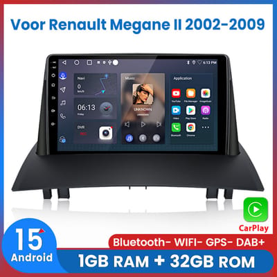 Awesafe Autoradio - Geschikt Voor Renault Megane II 2002 t/m 2009 - 9 inch IPS Scherm - Ram 1GB + Rom 32GB - GPS Navigatie Bluetooth WIFI RDS FM - Radio Scherm - Navigatiesysteem Auto - 2002 2003 2004 2005 2006 2007 2008 2009