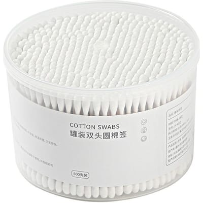 500 STUKS Wegwerp Katoenstaafjes Doos Met Dubbelzijdig Rond Hoofd Voor Make-up Verwijdering Dagelijkse Reiniging Multifunctioneel 500pcs