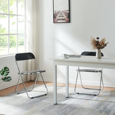 Klapstoel set van 2 Pornainen 74x46x47 cm zwart [en.casa]