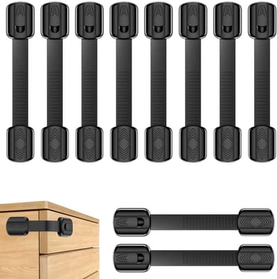 longziming -Kinderslot - Veiligheidsslot Voor Meubels - Magnetisch Slot - Lengteverstelbaar - Zonder Boren - Kunststof - BPA-Vrij - Universele Toepassing - 10 Stuk