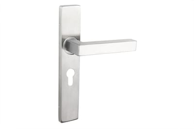 Lavuzo deurkruk Viterbo RVS met rechthoekig schild PC55 | Per set | Deurkrukken rvs | Industriele deurklink
