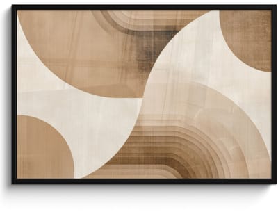 Poster in lijst - Fotolijst 120x80 cm - Posters - Retro - Geometrische lagen - Aardetinten - Posterlijst zwart - Decoratie - Wanddecoratie woonkamer - Muurdecoratie slaapkamer