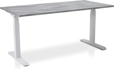 Zit-sta bureau elektrisch verstelbaar - MRC PRO NEN-EN 527 | 160 x 80 cm | frame wit - blad betonlook | memory functie met USB | 150kg draagvermogen