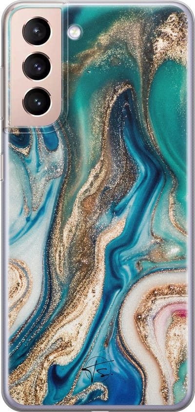 Hoesje geschikt voor Samsung Galaxy S21 Plus - Magic marble - Soft Case - TPU - Marmer - Multi - Mooie Telefoonhoesjes