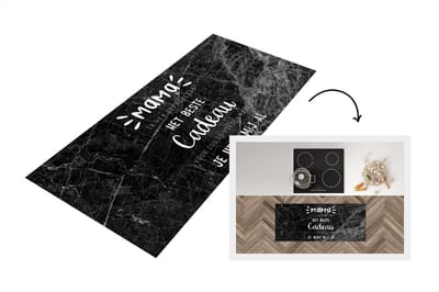 Keukenloper - Loper keuken - Spreuken - Quotes Mama Je Hebt Mij Al - Moederdag cadeautje - Mama - Cadeau - Moeder - zwart wit - 120x50 cm - Keukenloper vinyl