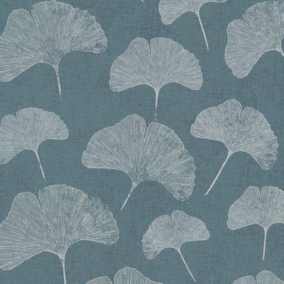Landelijk behang Profhome 389662-GU vliesbehang gestructureerd met bloemmotief mat blauw wit zilvergrijs 5,33 m2