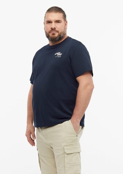 s.Oliver - male - Katoenen T-shirt met print op voor- en achterkant