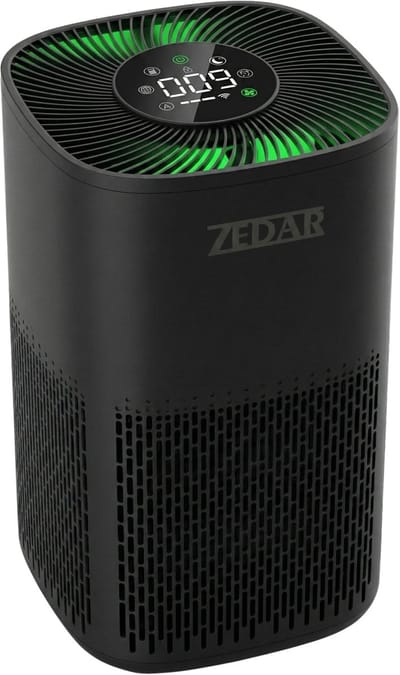 Luchtreiniger / Air Purifier met APP en HEPA 13 filter + koolstoffilter - Werkt tegen huisstofmijt, hooikoorts, allergie, stof, - 210 m³/u - Zedar L600