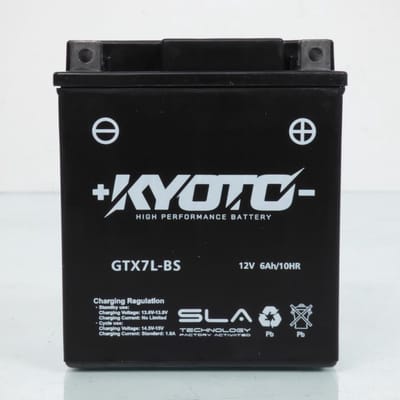 Batterie SLA Kyoto pour Scooter Aprilia 50 SXR 2021 à 2024 YTX7L-BS / 12V 6Ah Neuf