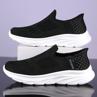 Hardloopschoenen Heren Mesh Ademend Comfortabel Plat Outdoor Sporten Zomer Lichtgewicht Tennisschoenen Nieuwe Sneakers Heren 39 zwart