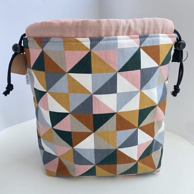 Projectbag - Haaktas - Breitas - Triangel - Roze - Oker - Terracotta - Kleine variant